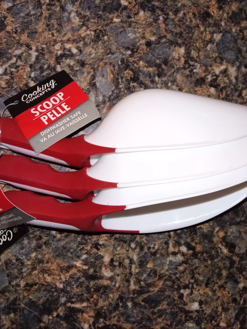 NEW 3 Pk KITCHEN RED & WHITE COOKING CONCEPTS IRed and White Scoop Set - 3 Piece
